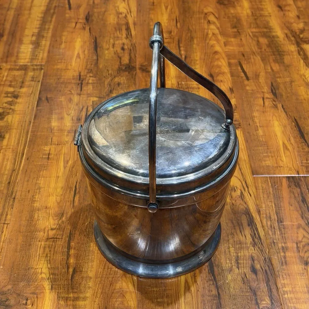 Vintage Bernard Rice's Sons Apollo E.P.C. Silver Plate 7103 Ice Bucket w/ Tongs